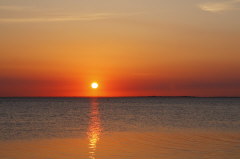 Sonnenuntergang ber dem Limfjord bei Lgstr