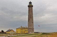 Gra fyr - grauer Leuchtturm der 1858 erbaut wurde Gra fyr - grauer Leuchtturm der 1858 erbaut wurde