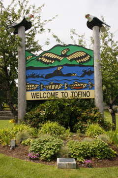 Ortsschild Tofino